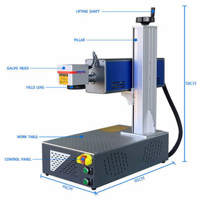 Mesin Penandaan Laser Serat Rotary 50w Portable Desktop Laser Marker