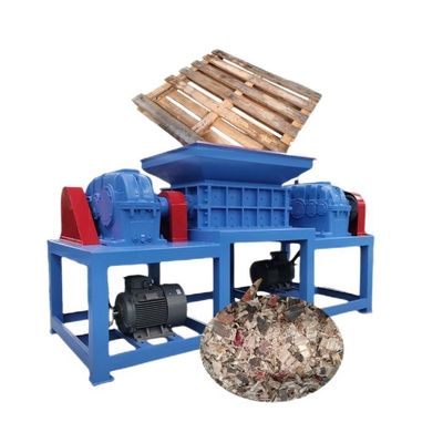 Otomatis Kayu Palet Chipper Twin Shaft Industri Kayu Shredder Mesin