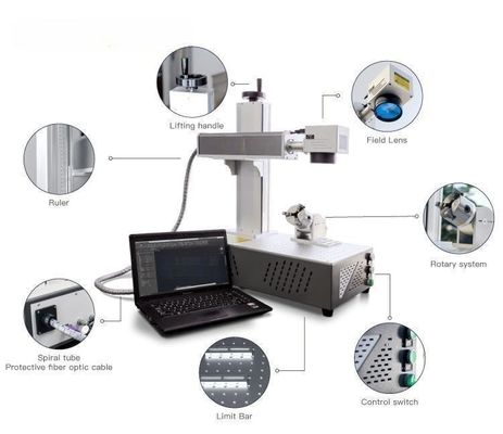 JPT 3D Portable Fiber Laser Marker Perhiasan Stainless Steel Laser Marking Machine 20w