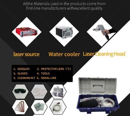 Mesin pembersih laser serat portabel 2000W Untuk lapisan cat karat Penghapusan debu minyak cat
