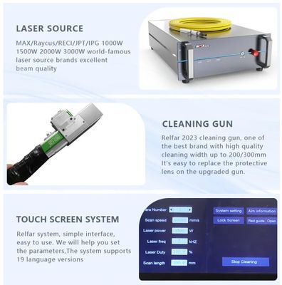 Tidak ada kerusakan Pembersih laser industri untuk penghapusan karat logam mobil
