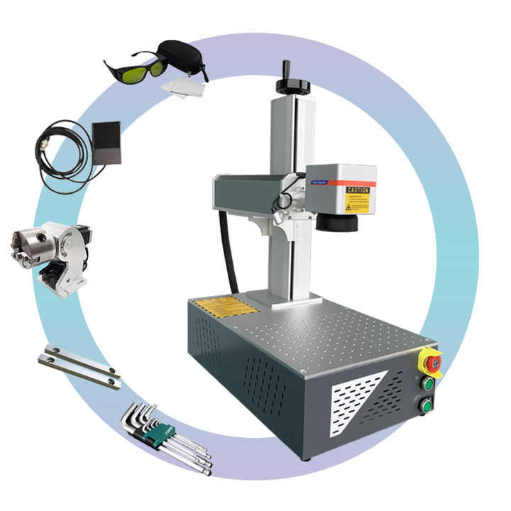 JPT 3D Portable Fiber Laser Marker Perhiasan Stainless Steel Laser Marking Machine 20w