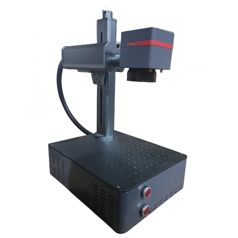 Fiber Metal Steel Raycus 20W 30W 50W Silver Laser Marking Machine Untuk Label Logo Keyboard Metal
