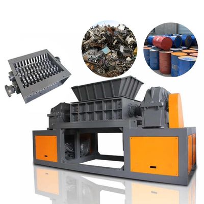 Portable Double Shaft Metal Shredder Machine High Power Untuk Daur Ulang Limbah