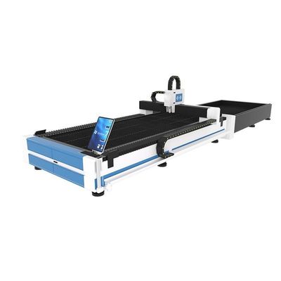 Mesin pemotong laser serat berkecepatan tinggi untuk lembaran logam dengan sistem pemuatan lembaran